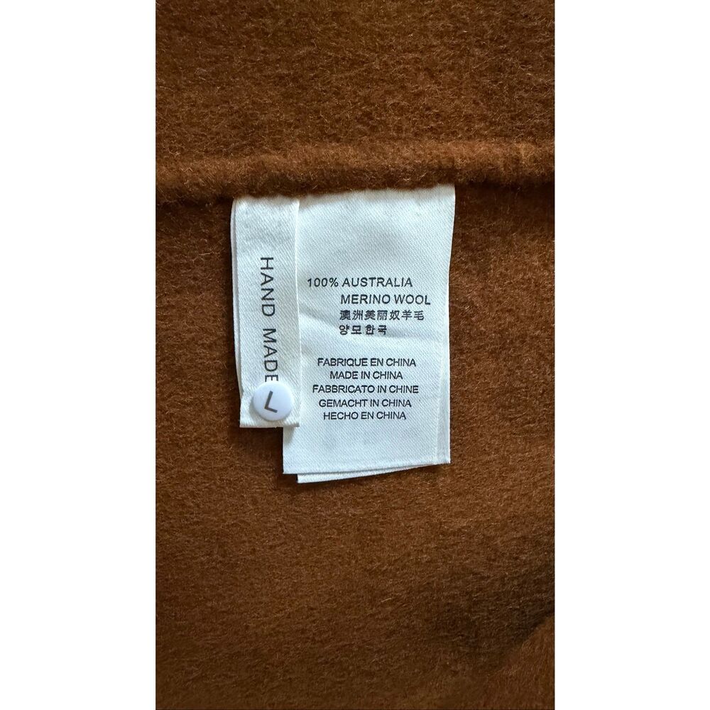 Max Mara Camel Wrap Coat Fur Cuffs Size L/M - Picture 5 of 10